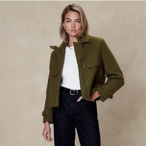 Banana Republic Olive heritage wool blend coat